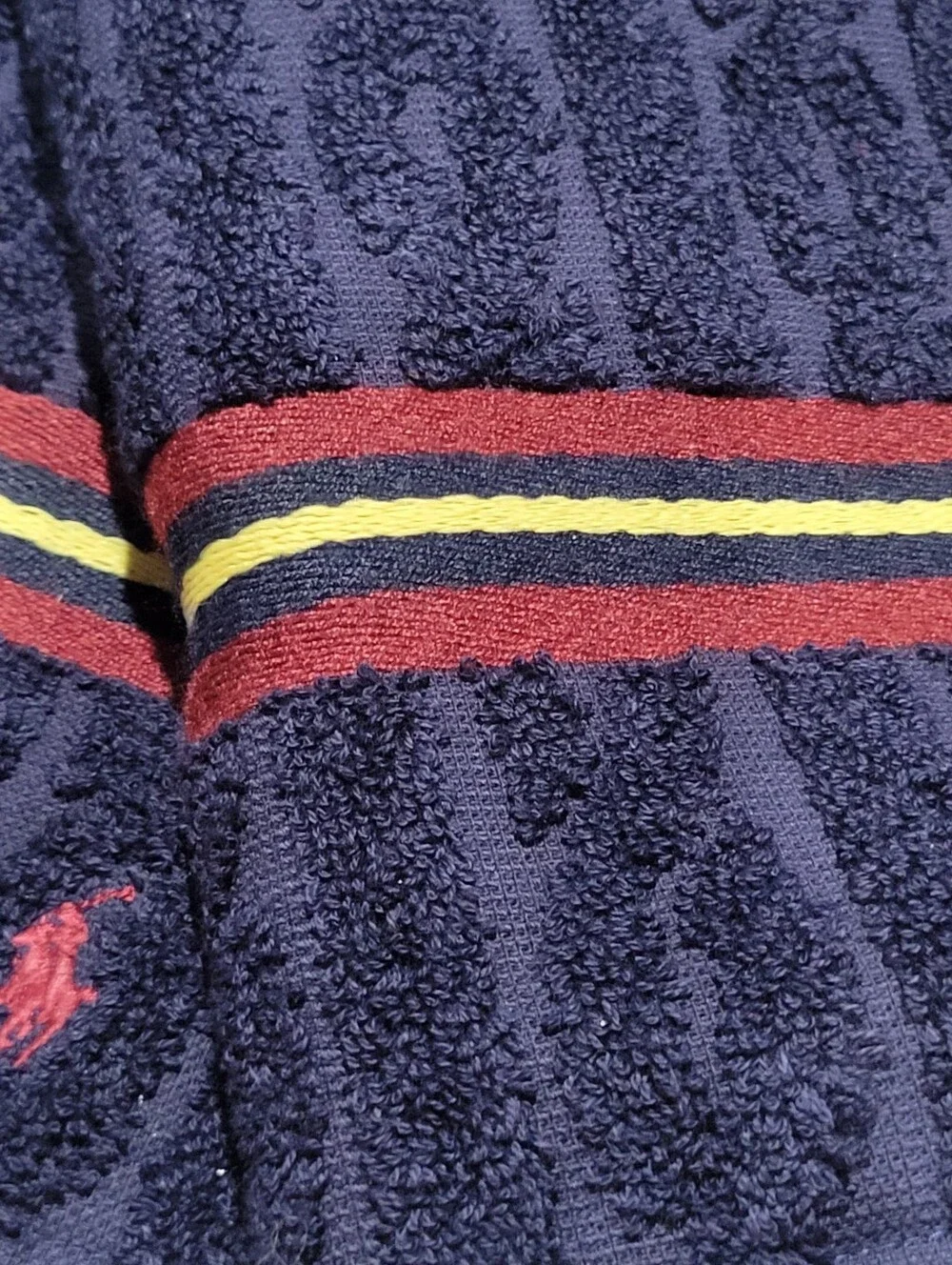 Ralph Lauren Home Navy Cotton Hand Towel Cable 